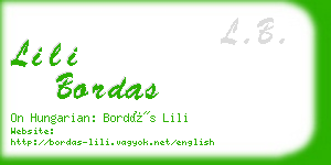 lili bordas business card